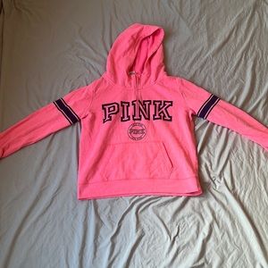 PINK hoodie, size large.